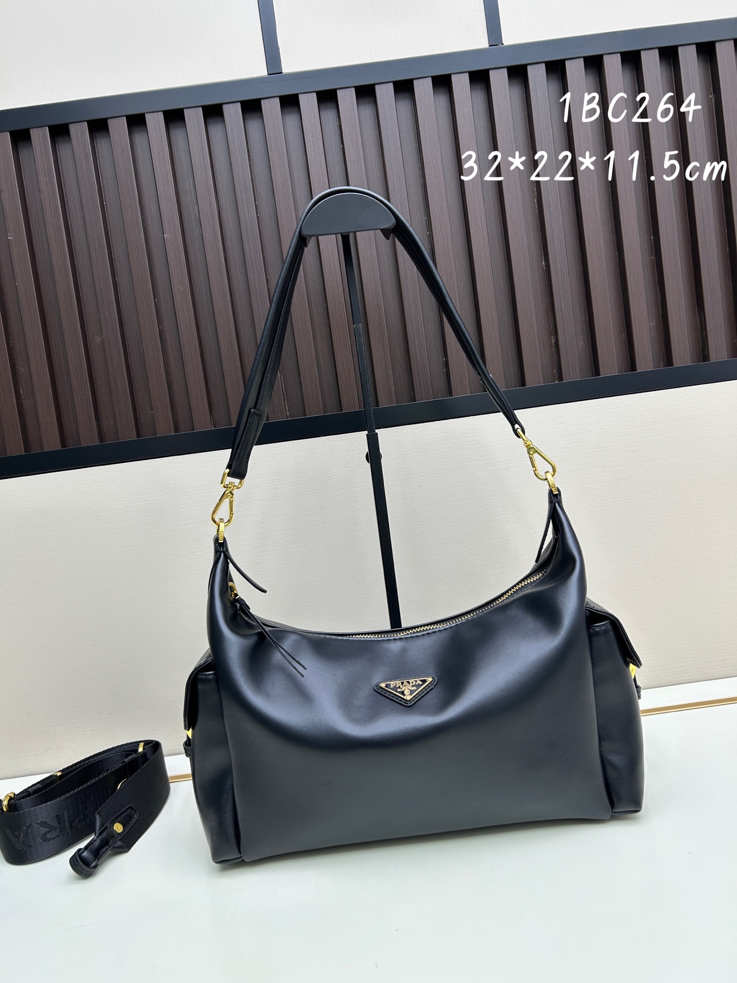 Prada Curved Hobo Triangle-logo Suede Explorer Shoulder Bag - KAIROO