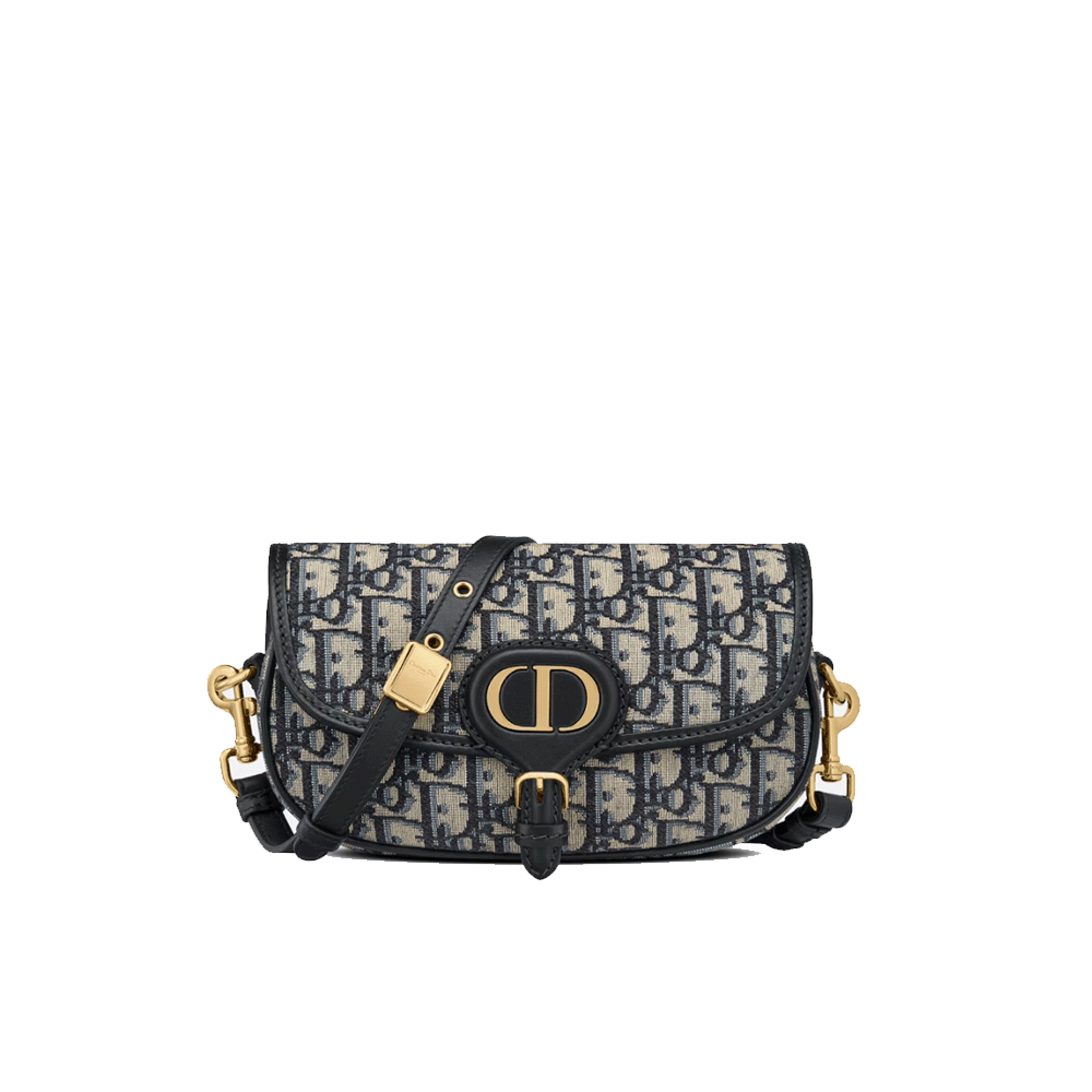 Dior Bobby East-West Horizontal Curved Flap Oblique Canvas CD Link Bag - KAIROO