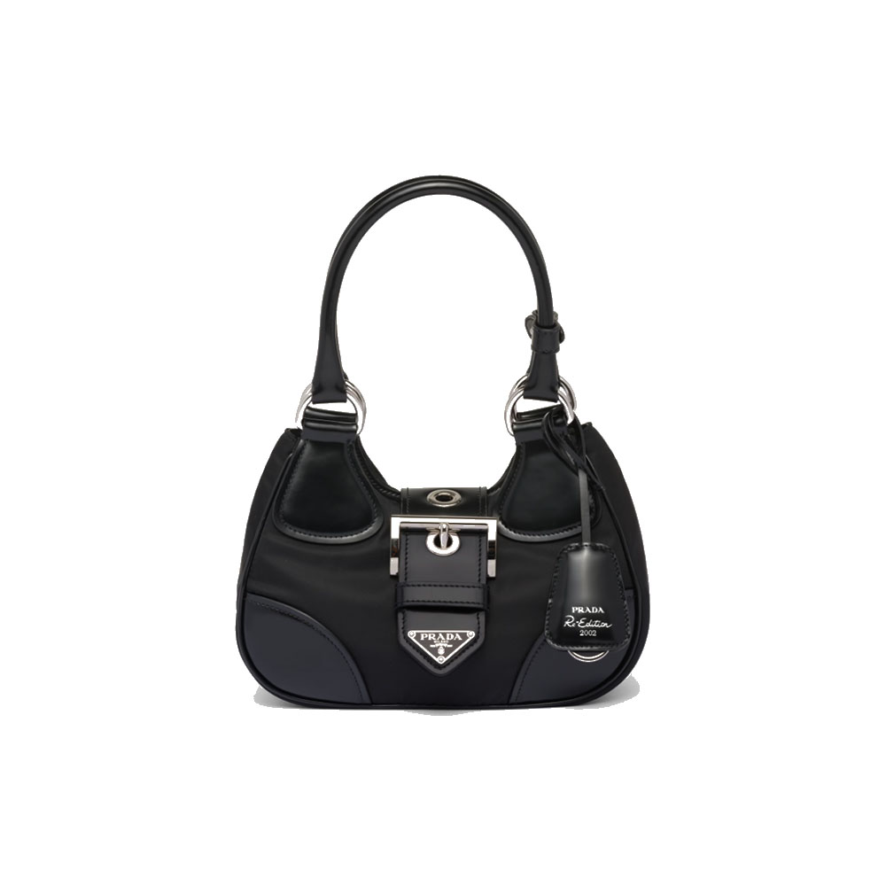 Prada Moon Re-Nylon Padded Large Buckle Hobo Shoulder Bag - KAIROO