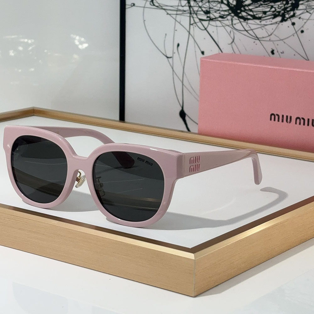 Miu Miu Round Frame Logo Temple Sunglasses Top quality - KAIROO