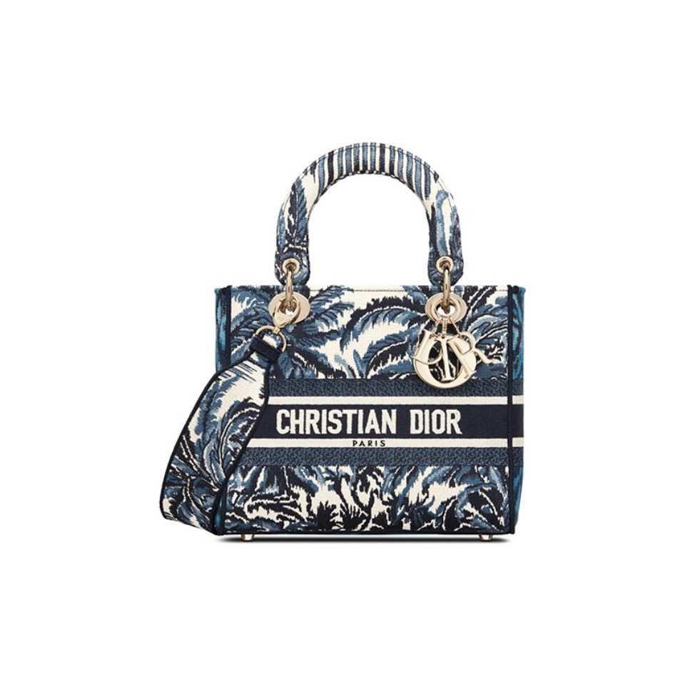 Dior Lady D-Lite Full  Island Palm Tree Embroidered Wide Strap Handbag /10A - KAIROO