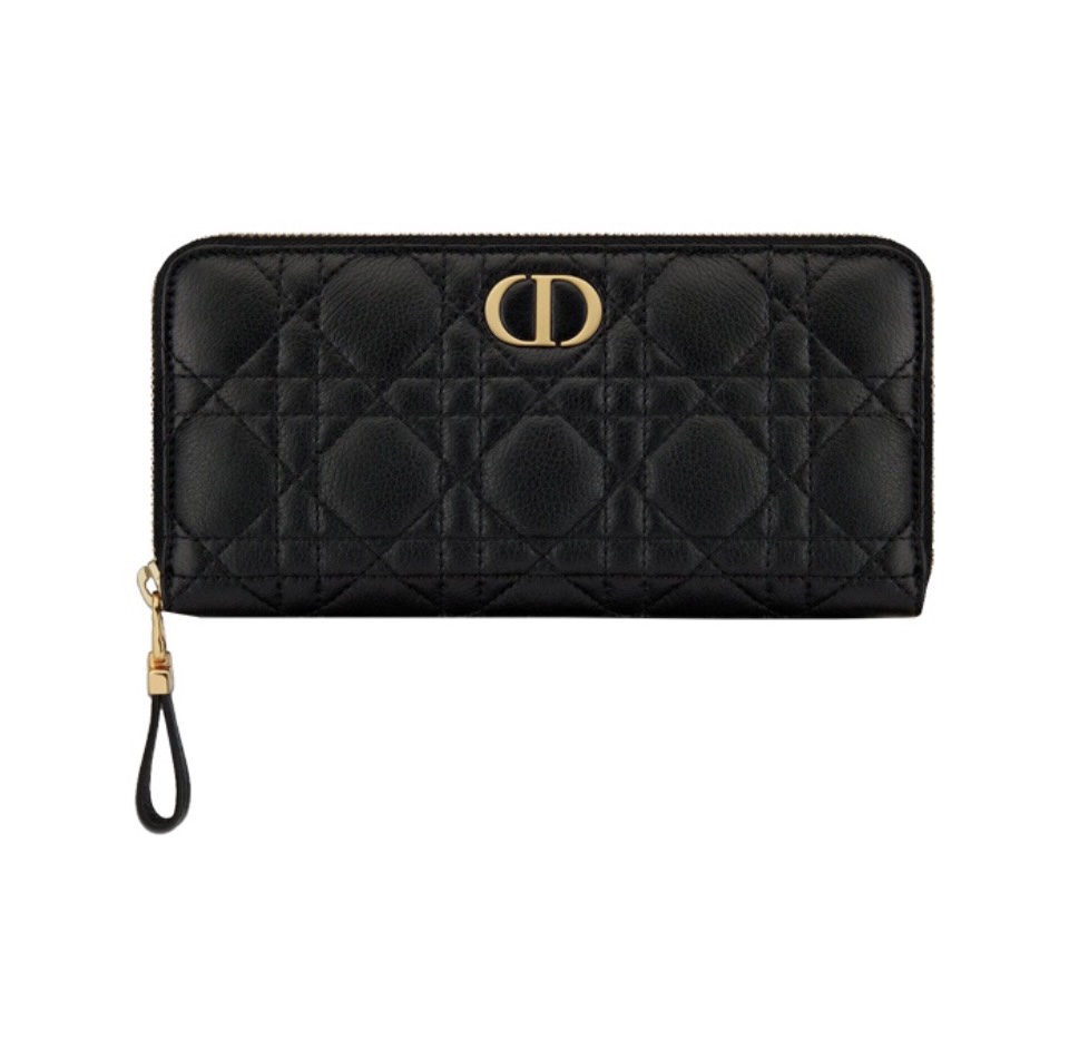 Dior Caro Soft Calfskin Cannage Zip-around Long Wallet - KAIROO