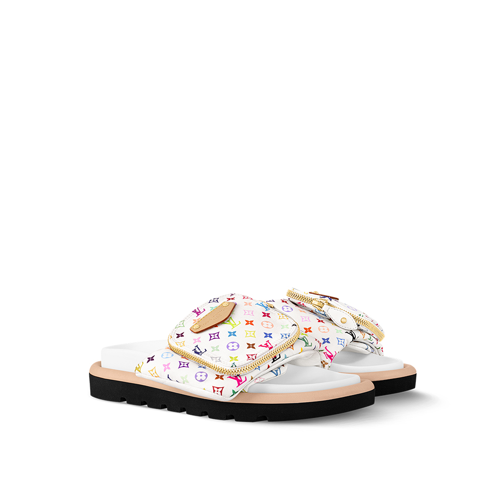 Louis Vuitton LV  Pool Pillow Flat Comfort Takashi Murakami Multicolor Mules - KAIROO