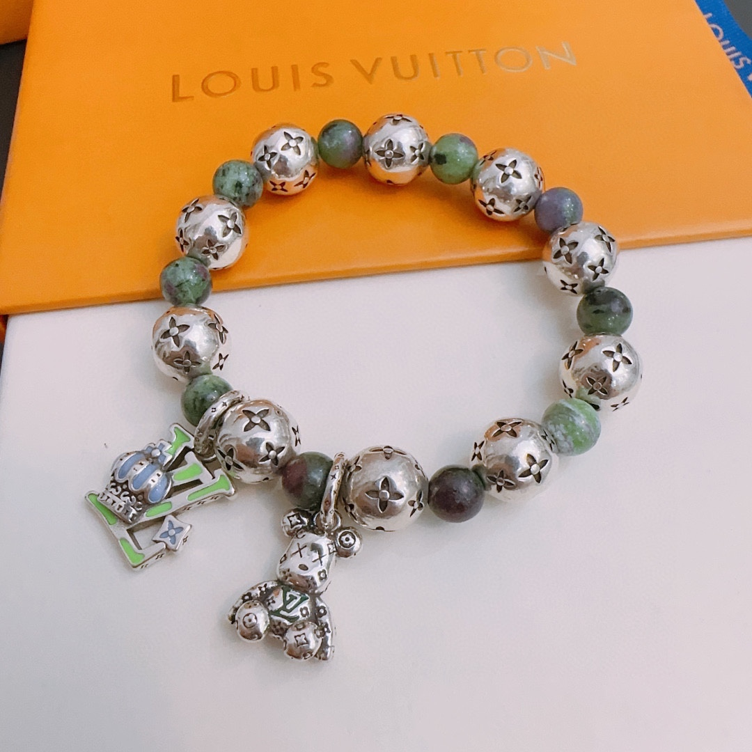 Louis Vuitton LV  Beaded Teddy Bear & Crown Bracelet - KAIROO