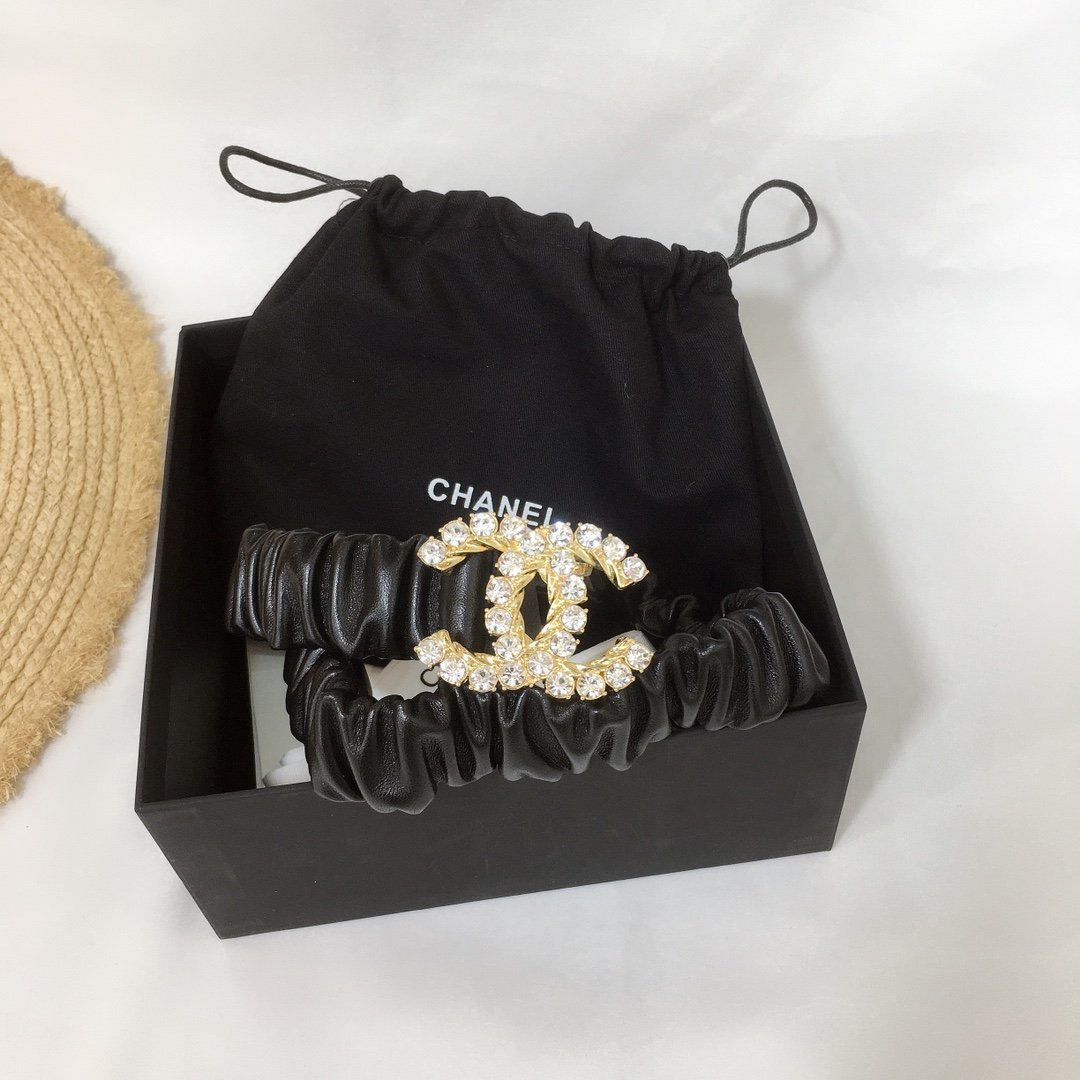 Chanel Belt With Double C Buckle Black With Gold-Toned Metal and Strass Hardware Women Belt 30MM - KAIROO