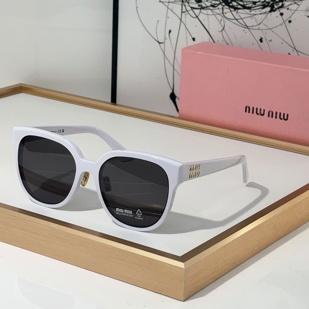 Miu Miu Glimpse Mirror Logo Temple Irregular Sunglasses Top quality - KAIROO