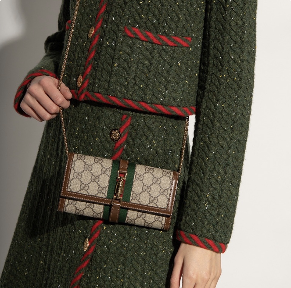 GUCCI Jackie 1961 GG Supreme Wallet on Chain WOC - KAIROO