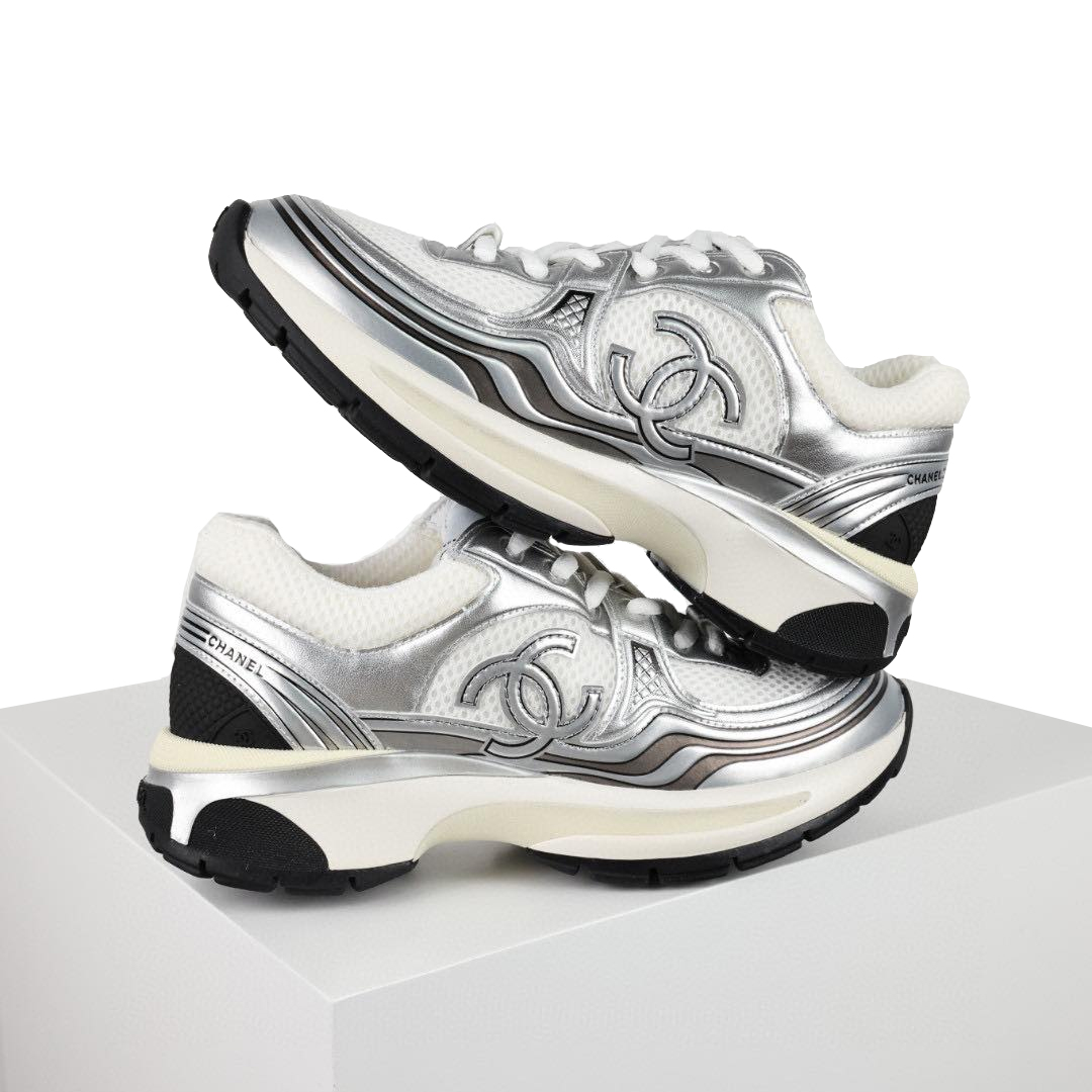 Chanel Metallic Dad Shoes / Gold and Silver Retro Runners - KAIROO