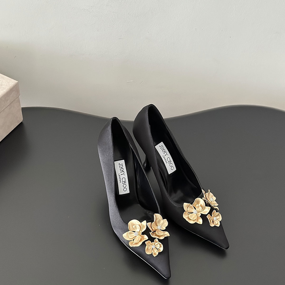 Jimmy Choo Amel 3D Orchid Architectural Heels - KAIROO