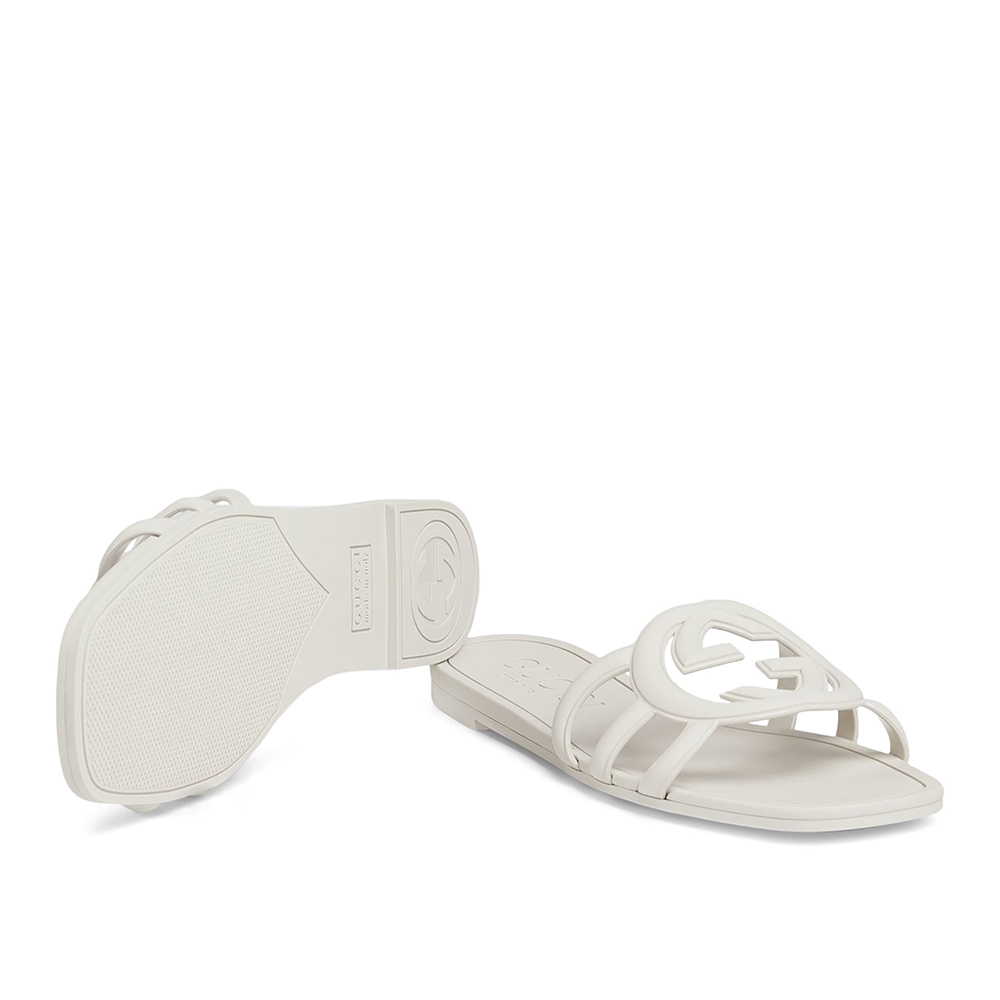 Gucci Blondie Rubber Slide Sandal with Interlocking G - KAIROO