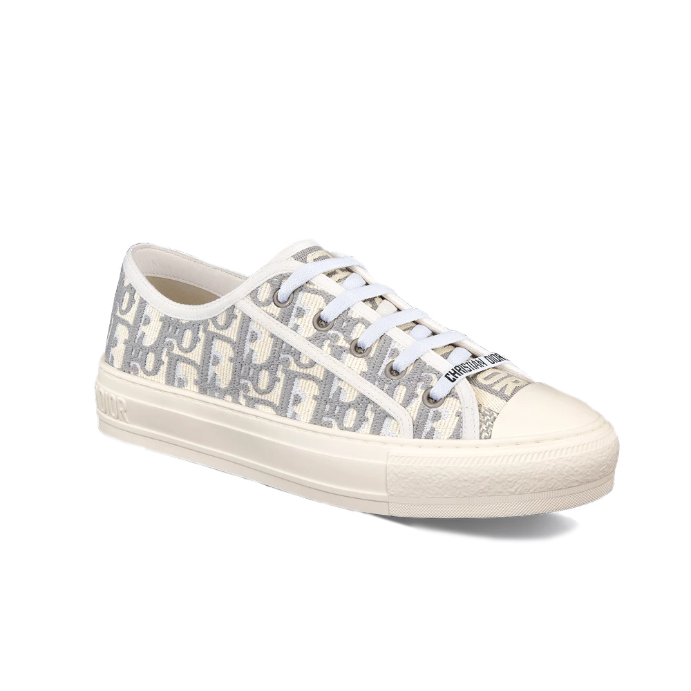 Dior Walk'n'Dior Beige-Grey Oblique Jacquard Embroidery Low-Top Sneakers - KAIROO