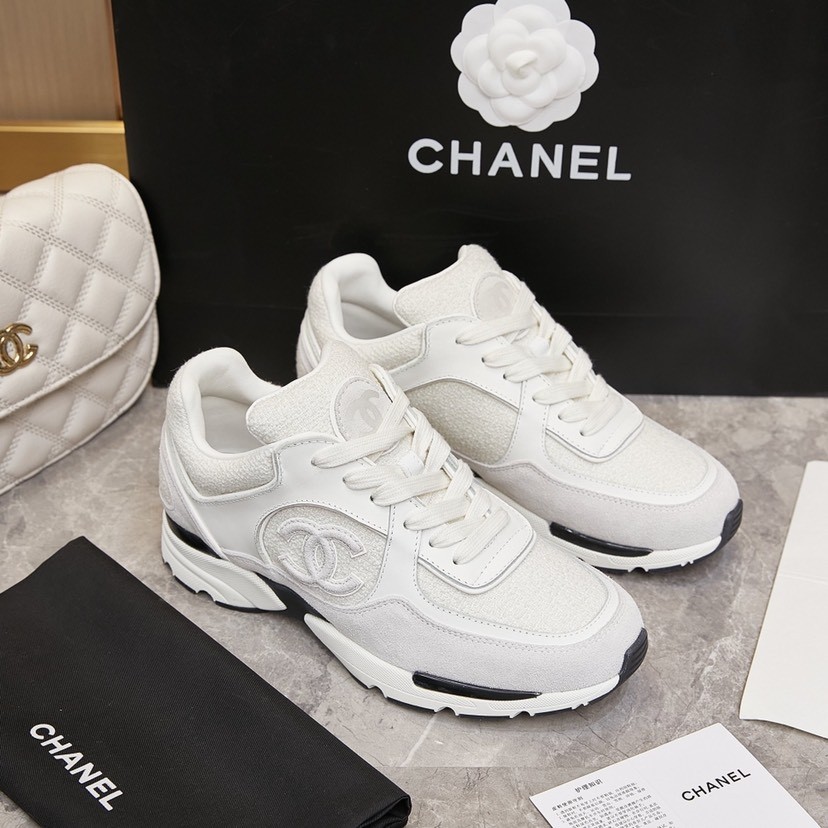 Chanel All-White Platform Dad Sneakers - KAIROO