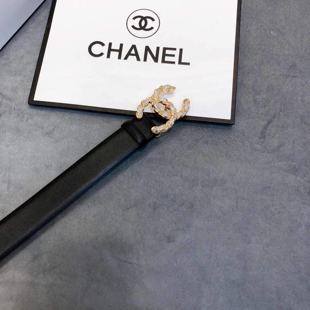 Chanel Belt With Double C Buckle Black Women Belt 30MM - KAIROO
