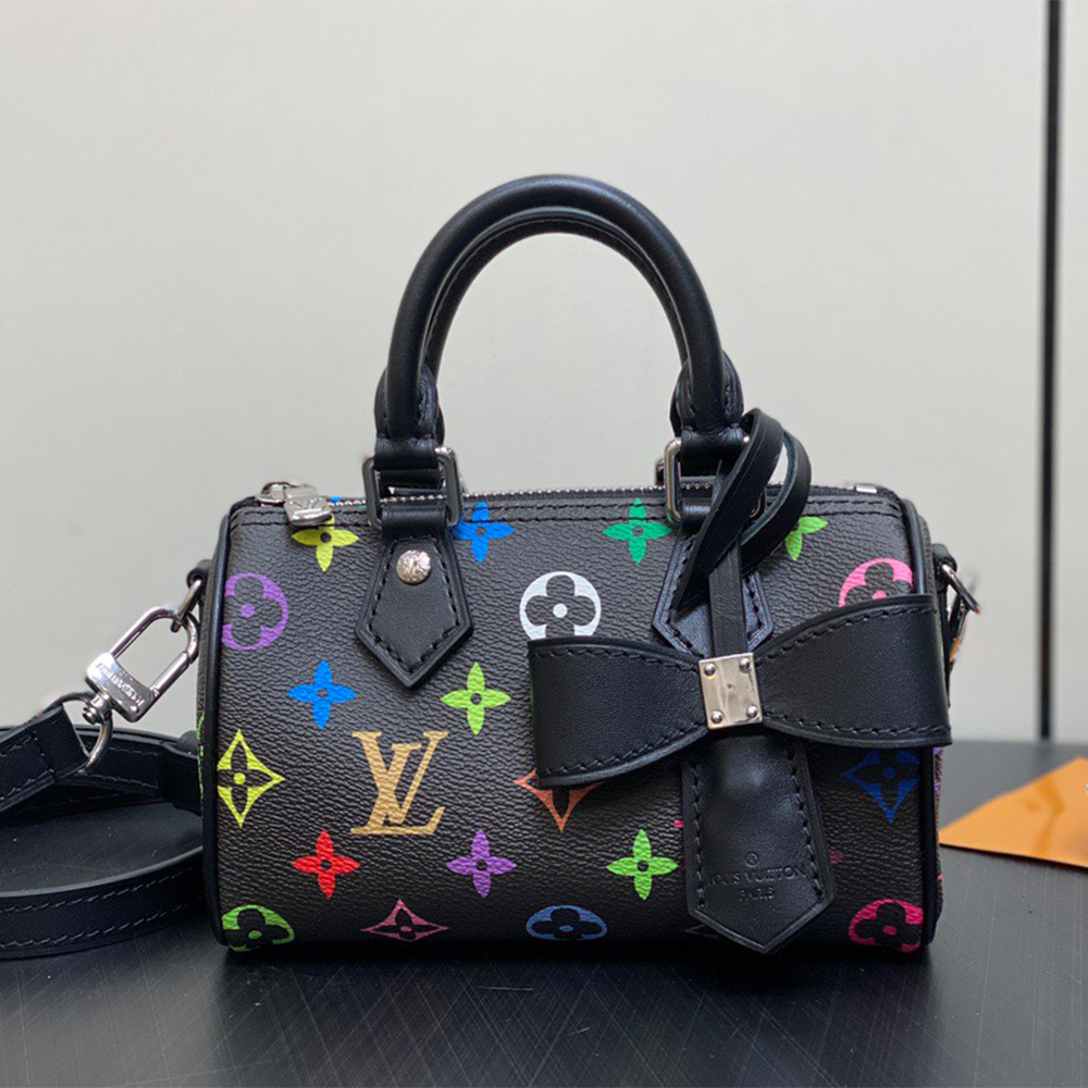 Louis Vuitton LV  Murakami Black Multicolore Nano Speedy With Bow - KAIROO