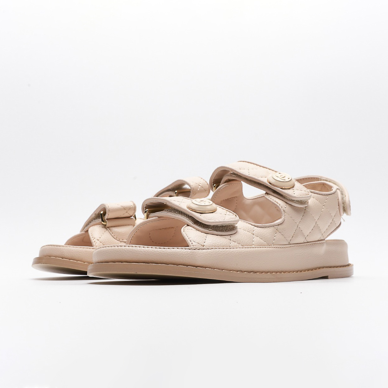 Chanel Classic Quilted Sporty Sandals - KAIROO