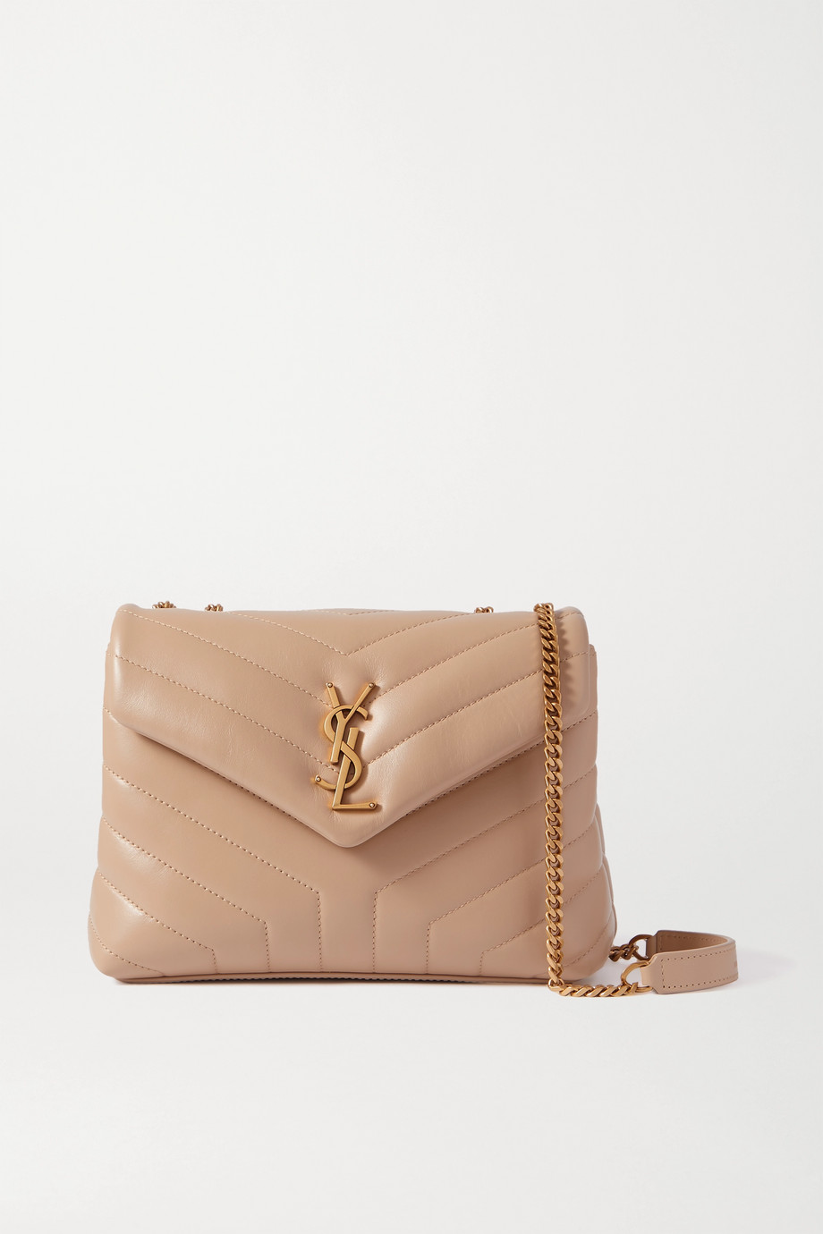 Saint Laurent Loulou small quilted leather shoulder bag beige - KAIROO