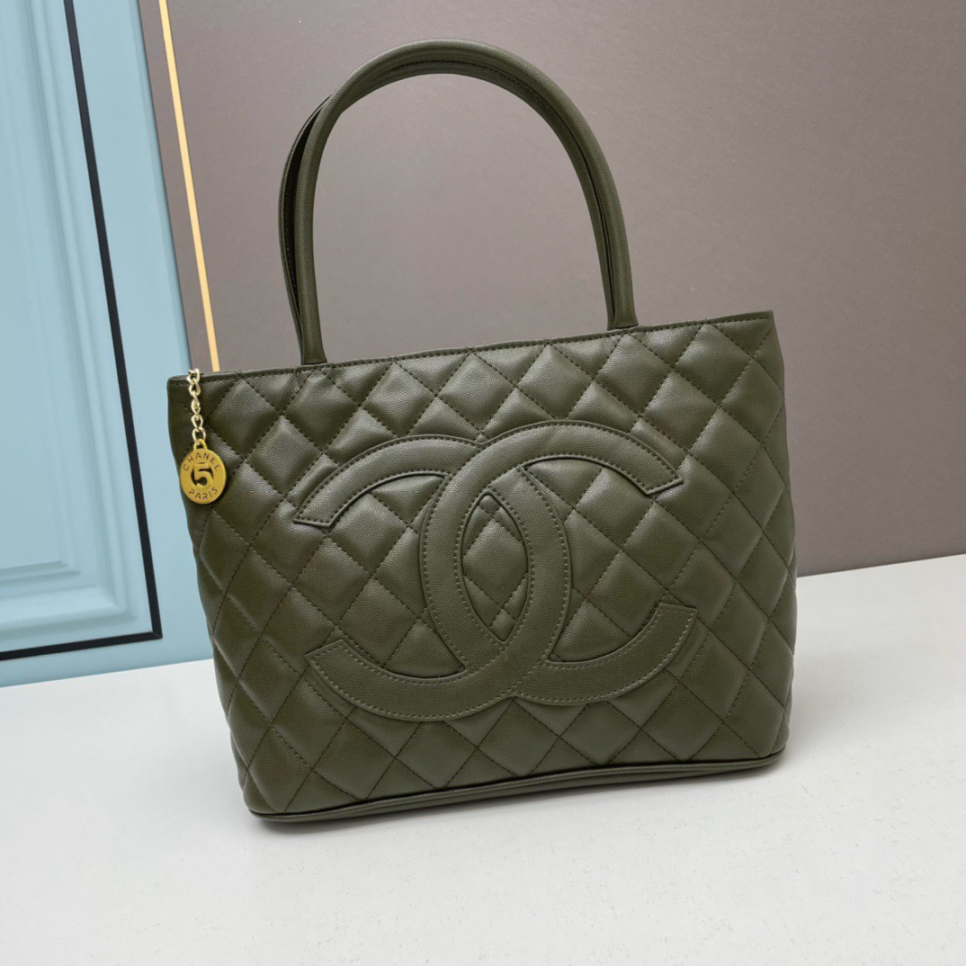 Chanel Vintage Grained Calfskin Shopping Tote Bag - KAIROO