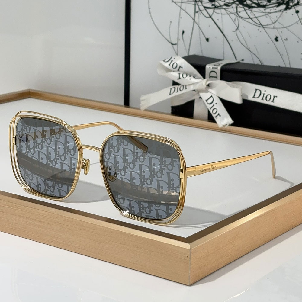 Dior Double-Layer Metal Square Frame Gradient Lens Sunglasses Top quality - KAIROO