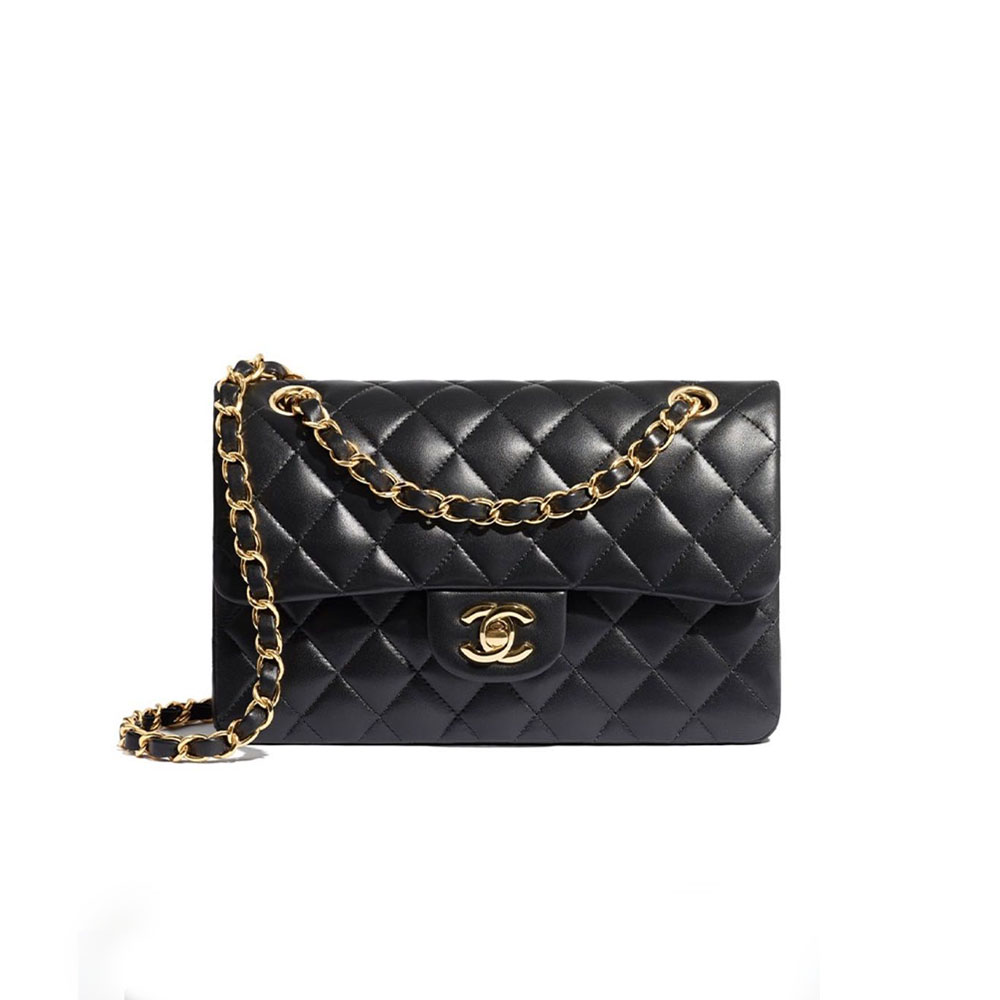 Chanel 23cm Lambskin Quilted Double Flap Chain Bag - KAIROO