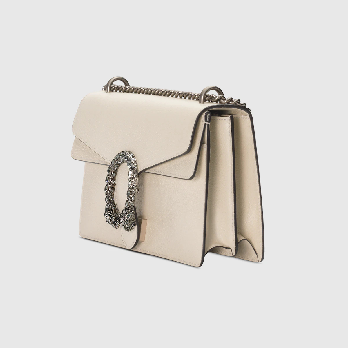 GUCCI Dionysus Leather Chain Bag Textured Leather Shoulder Bag / White - KAIROO