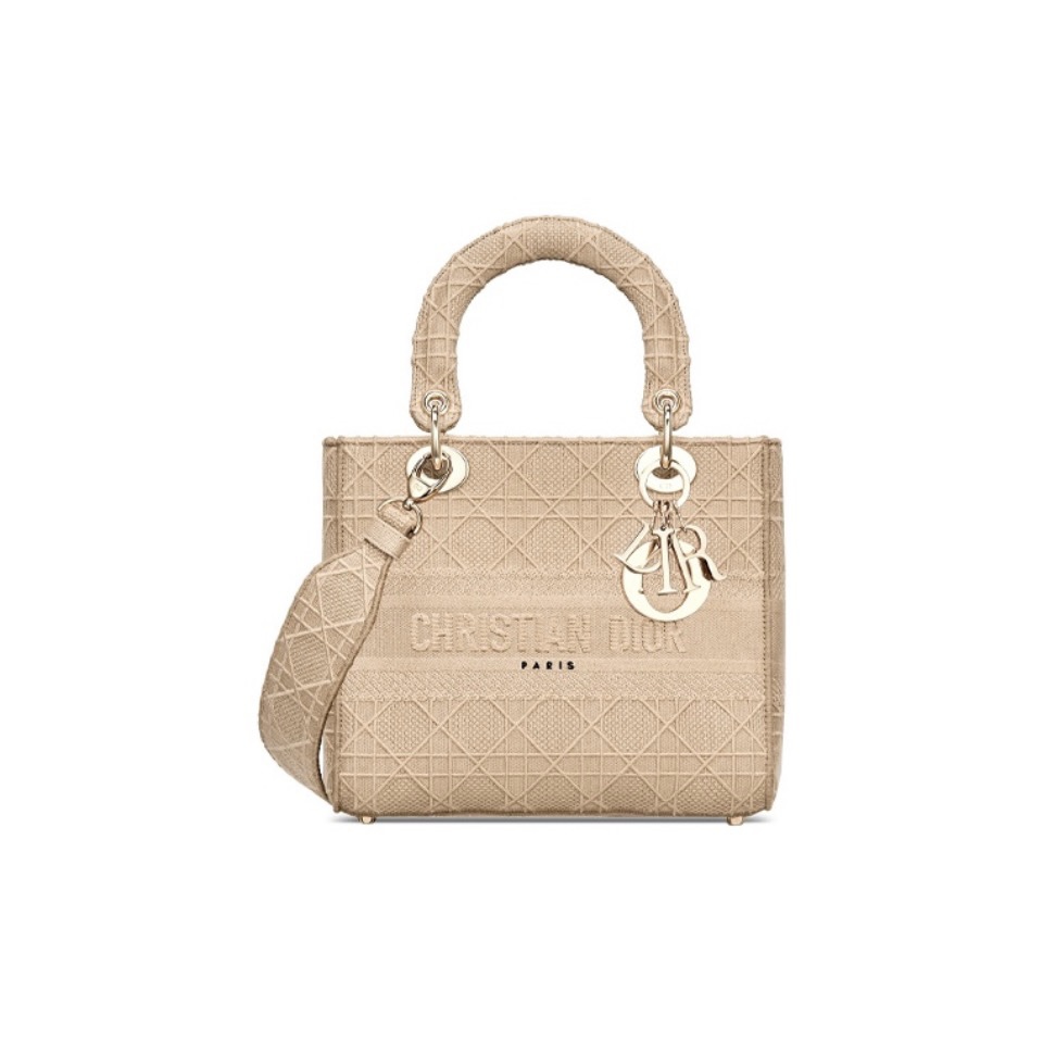 Dior Lady D-Lite Cannage Canvas Embroidered Medium Handbag /10A - KAIROO