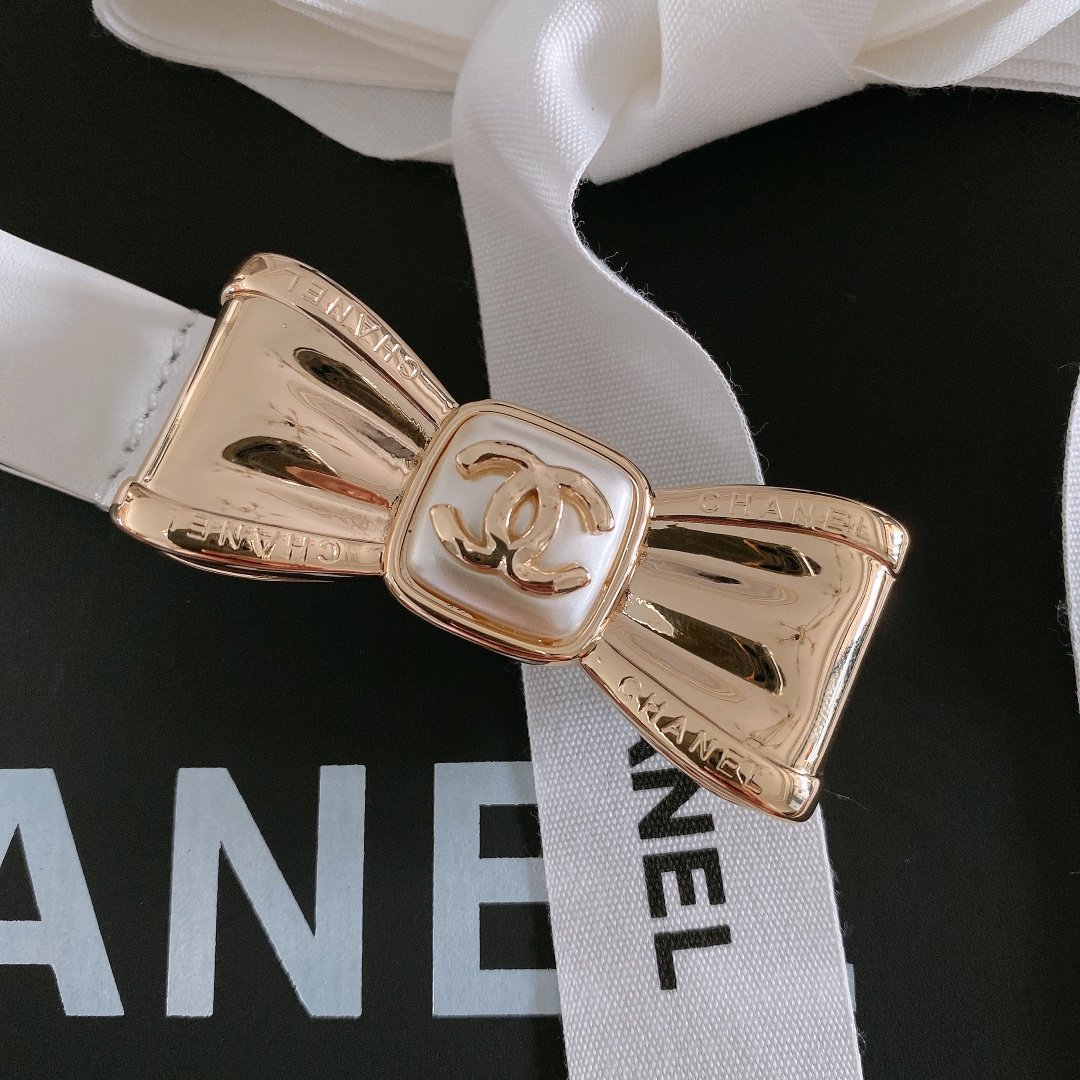 Chanel Belt With Ribbon Buckle Silver Women Belt 30MM - KAIROO
