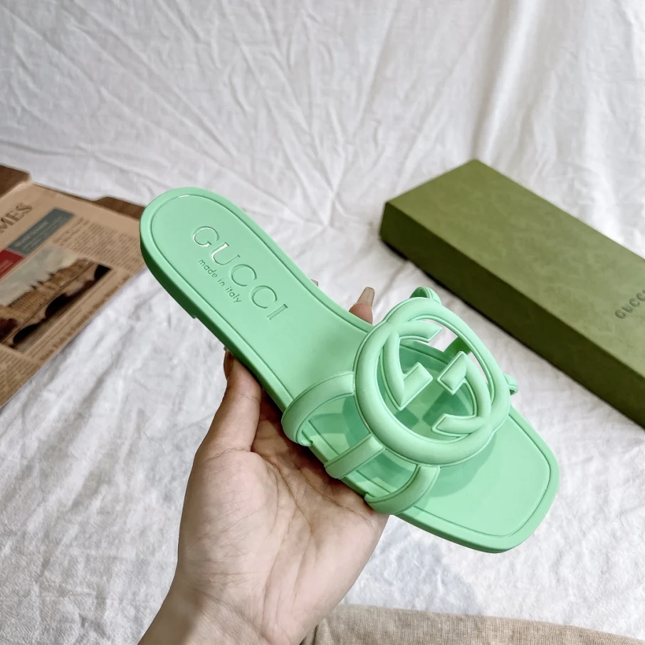 GUCCI Rubber Blondie TPU Slide Sandals - KAIROO