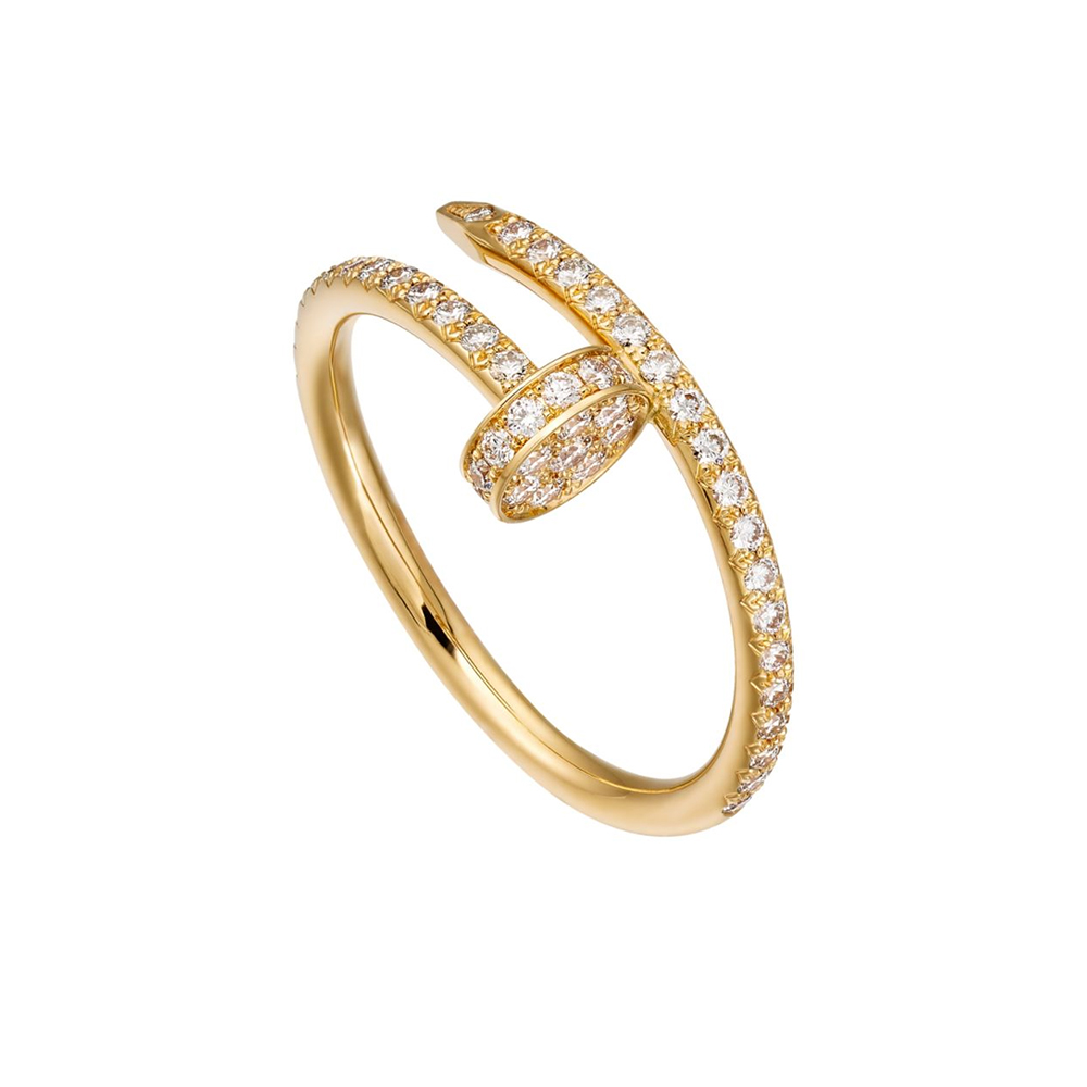 Cartier Juste un Clou Spiral Nail Paved Diamond Ring (3-Row Pave) - KAIROO