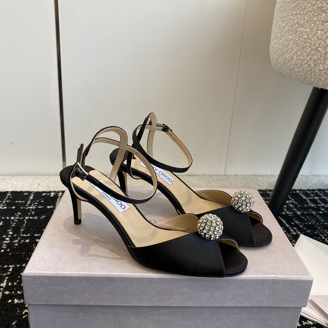 Jimmy Choo Sacora Crystal Orb Sandals - KAIROO