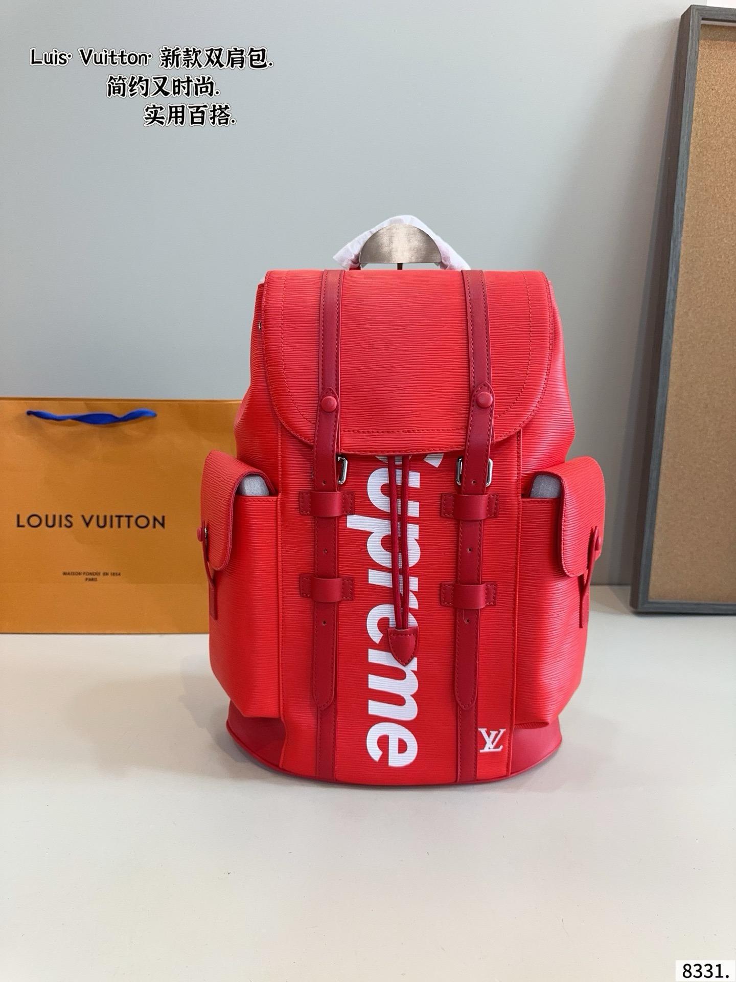 Louis Vuitton x Supreme Epi Red Collaboration Backpack （10A Mirror Version） - KAIROO