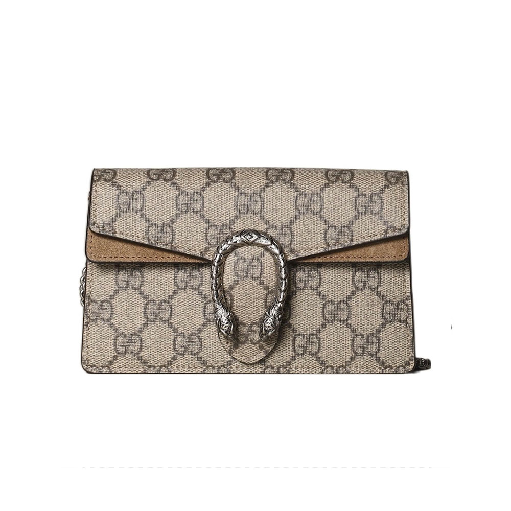 GUCCI Dionysus Super Mini with Tiger Head Spur in GG Supreme Canvas - KAIROO