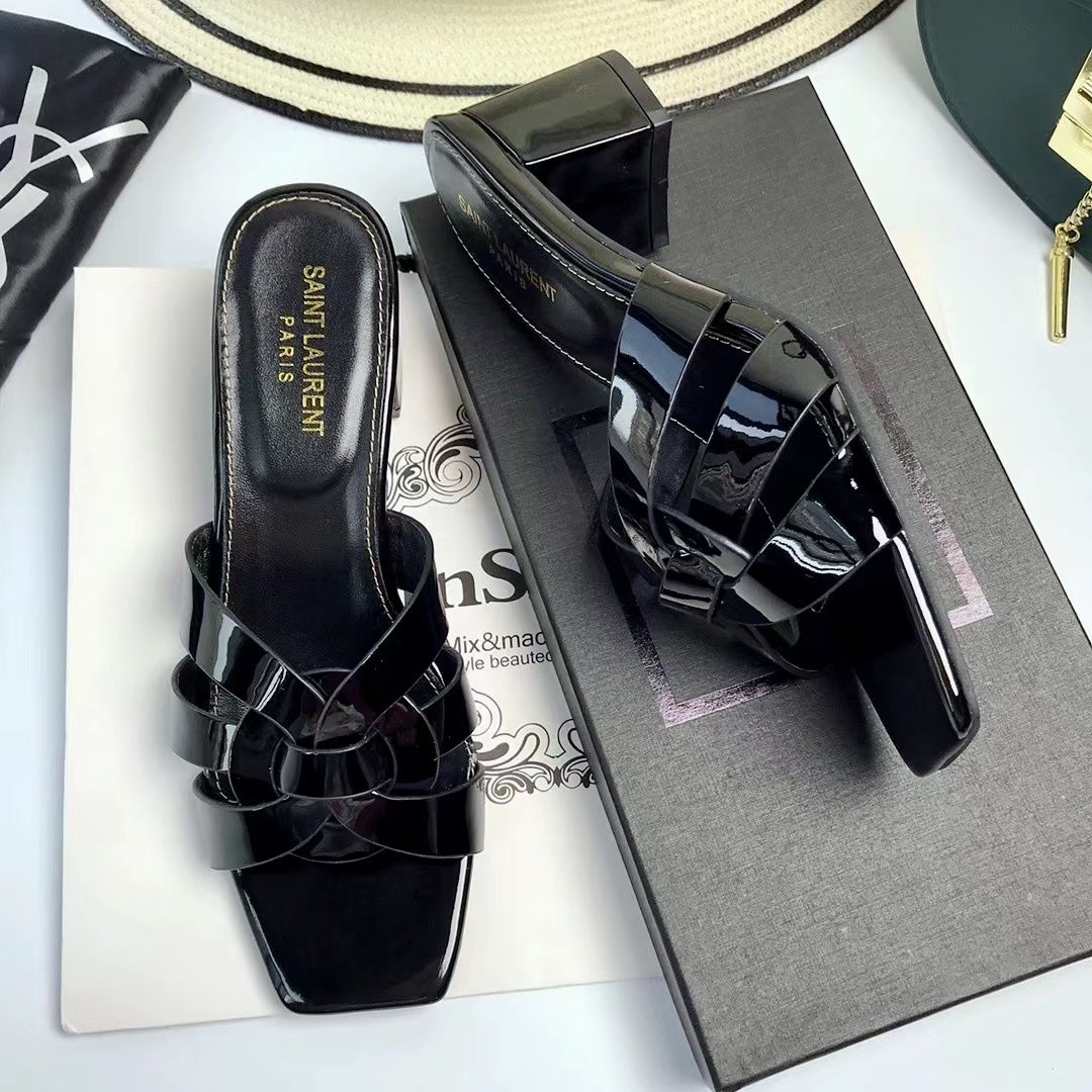 Saint Laurent Tribute Heeled Mules - KAIROO