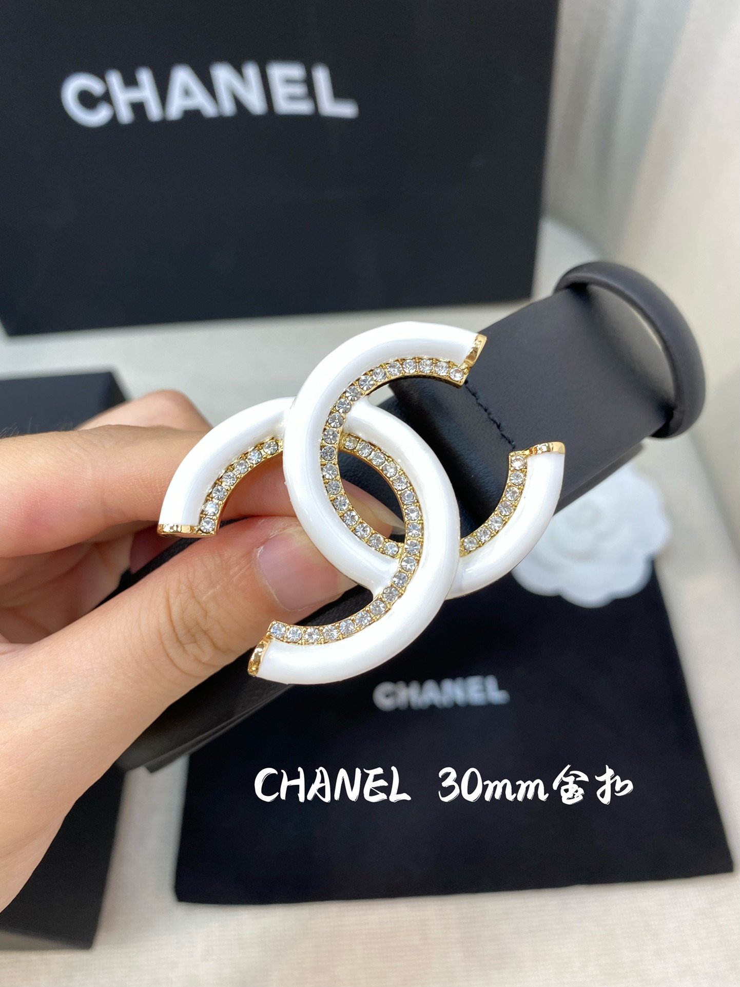 Chanel Belt With Double C Buckle Black Women Belt 30MM - KAIROO