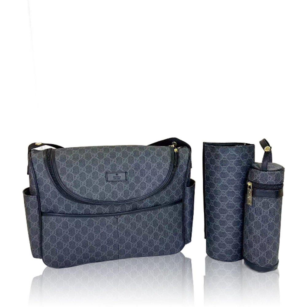 GUCCI GG Canvas Baby Bag with Multiple Pockets and Foldable Mat/ Blue - KAIROO