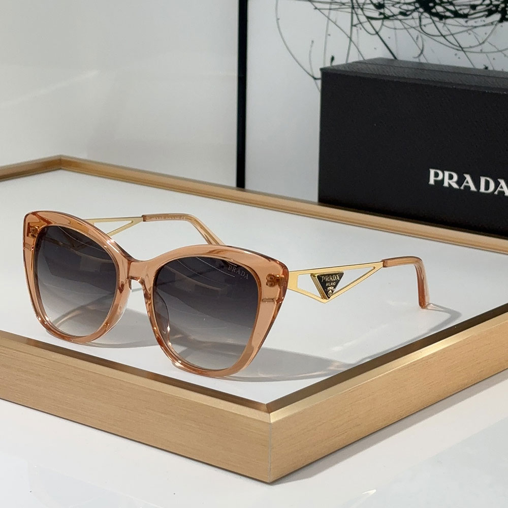 Prada Cat Eye Hollow Out Triangle Logo Upswept Frame Sunglasses Top quality - KAIROO