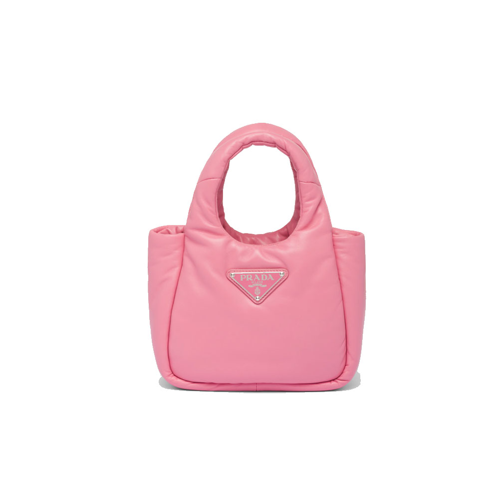 Prada Tonal Triangle Logo Padded Soft Silhouette Soft Padding Bag - KAIROO