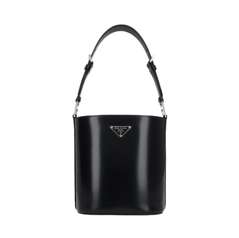 Prada Panier Brushed Leather Mini Cylindrical Bucket Bag - KAIROO