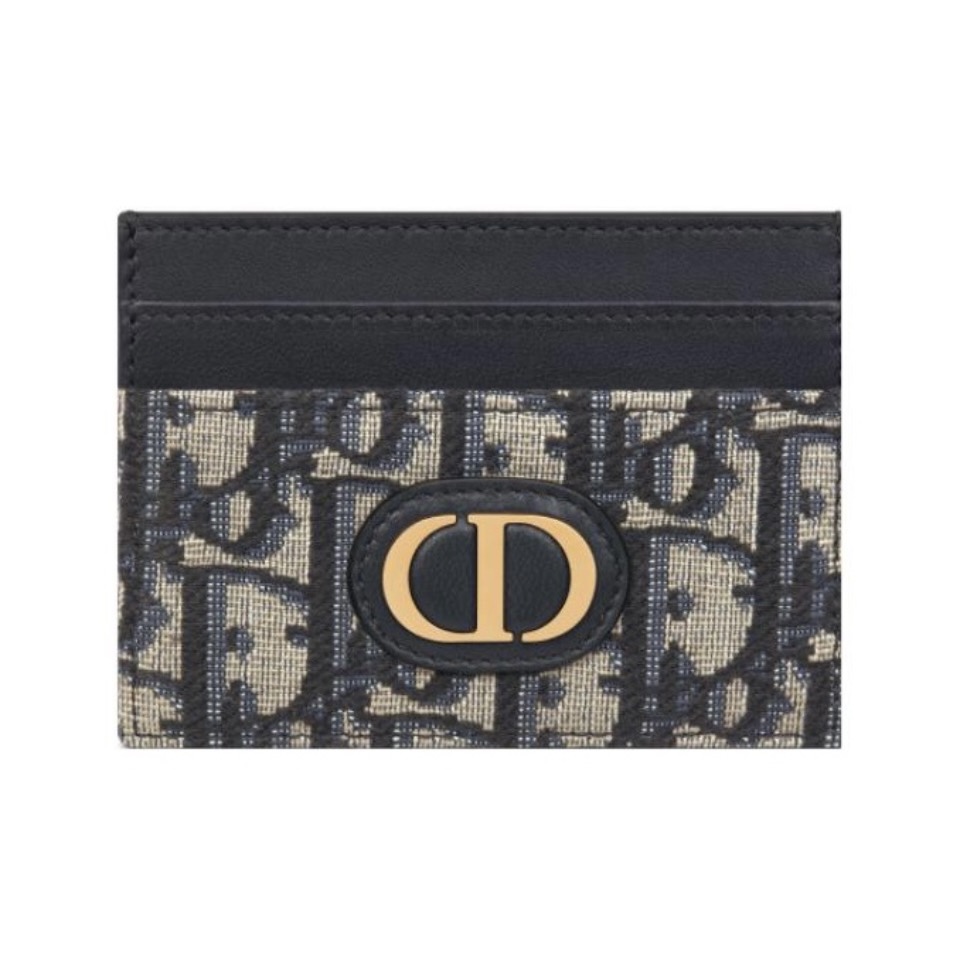 Dior 30 Montaigne CD Oblique Jacquard Canvas Calfskin Flat Card Holder - KAIROO