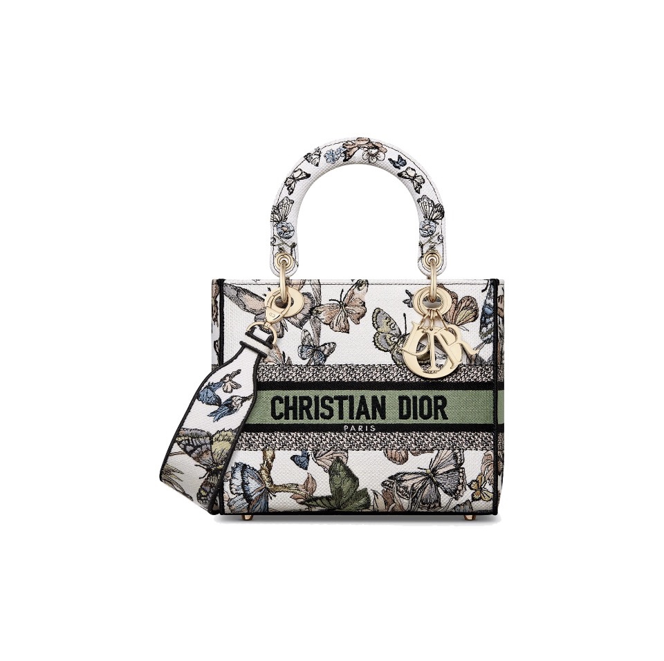 Dior Lady D-Lite Butterfly Print Medium Dior Handle Crossbody Bag /10A - KAIROO