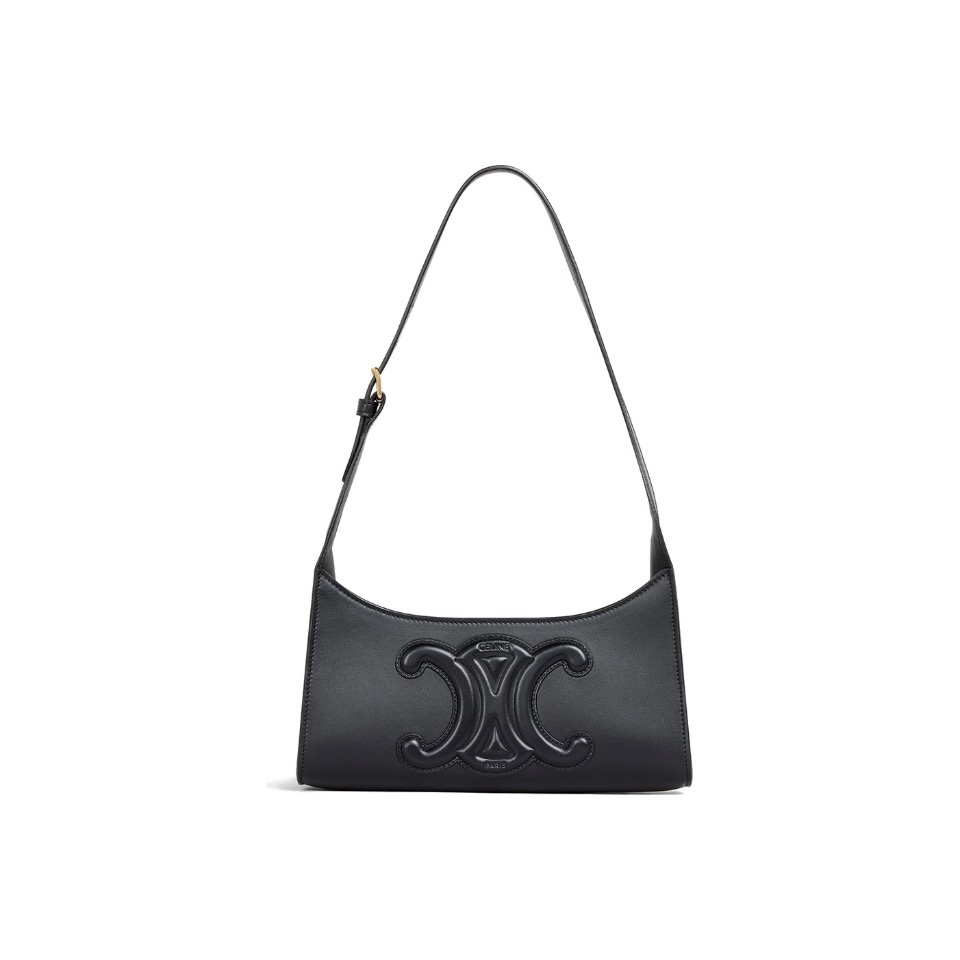 Celine Lola Calfskin Cuir Triomphe Logo Slim Shoulder Bag - KAIROO