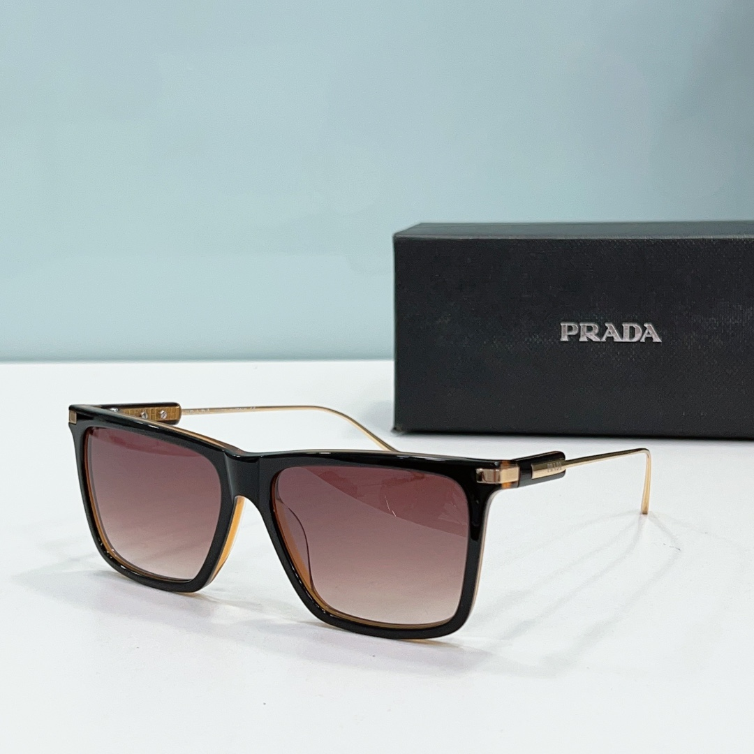 Prada Logo Engraved Square Frame Slim Temple Sunglasses Top quality - KAIROO