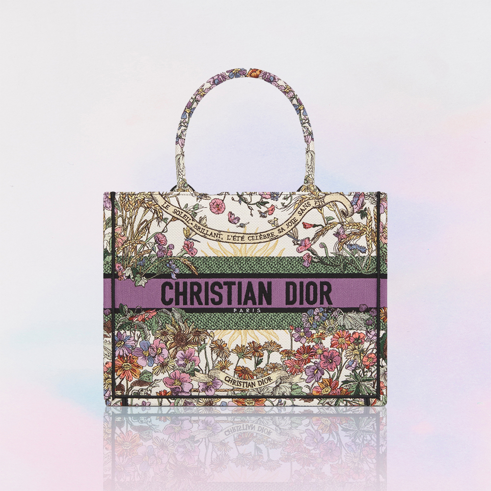 Dior Book Tote Multicolor Botanical Jacquard Embroidery Tote Bag - KAIROO