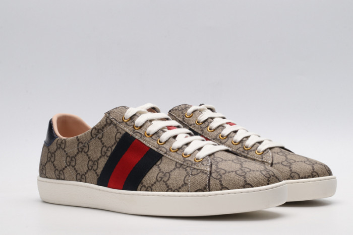 Gucci  Ace GG Monogram Web Stripe Low-Top Flat Casual Sneakers - KAIROO