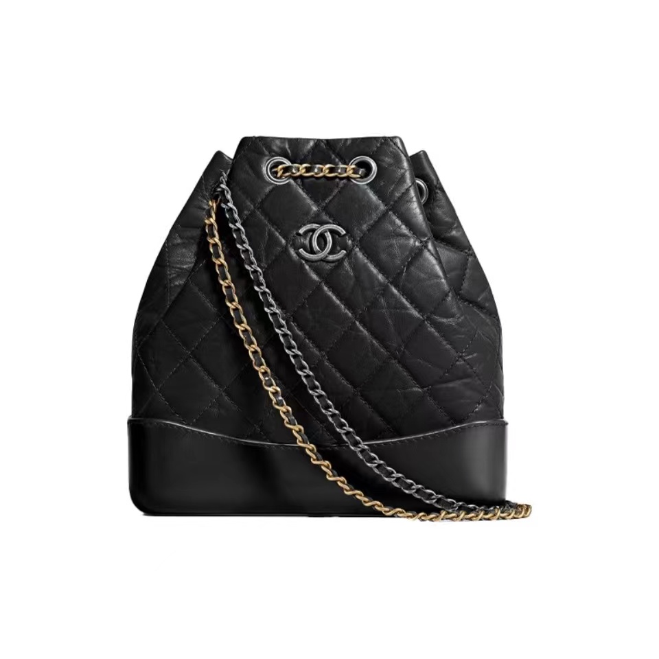 Chanel Bucket-Shaped Interlocking Aged Calfskin Drawstring Closure Bag - KAIROO