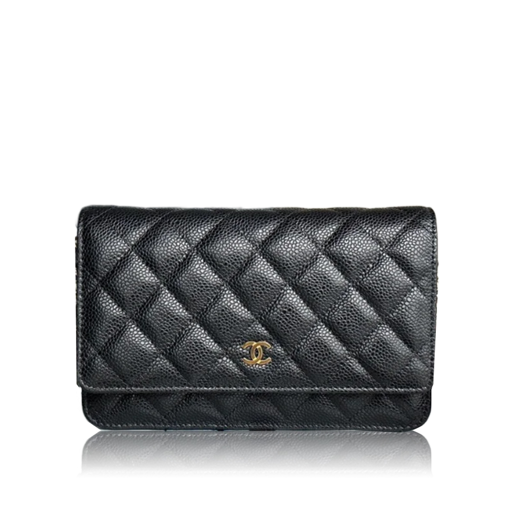 Chanel 19cm Caviar Leather Quilted Wallet on Chain - KAIROO