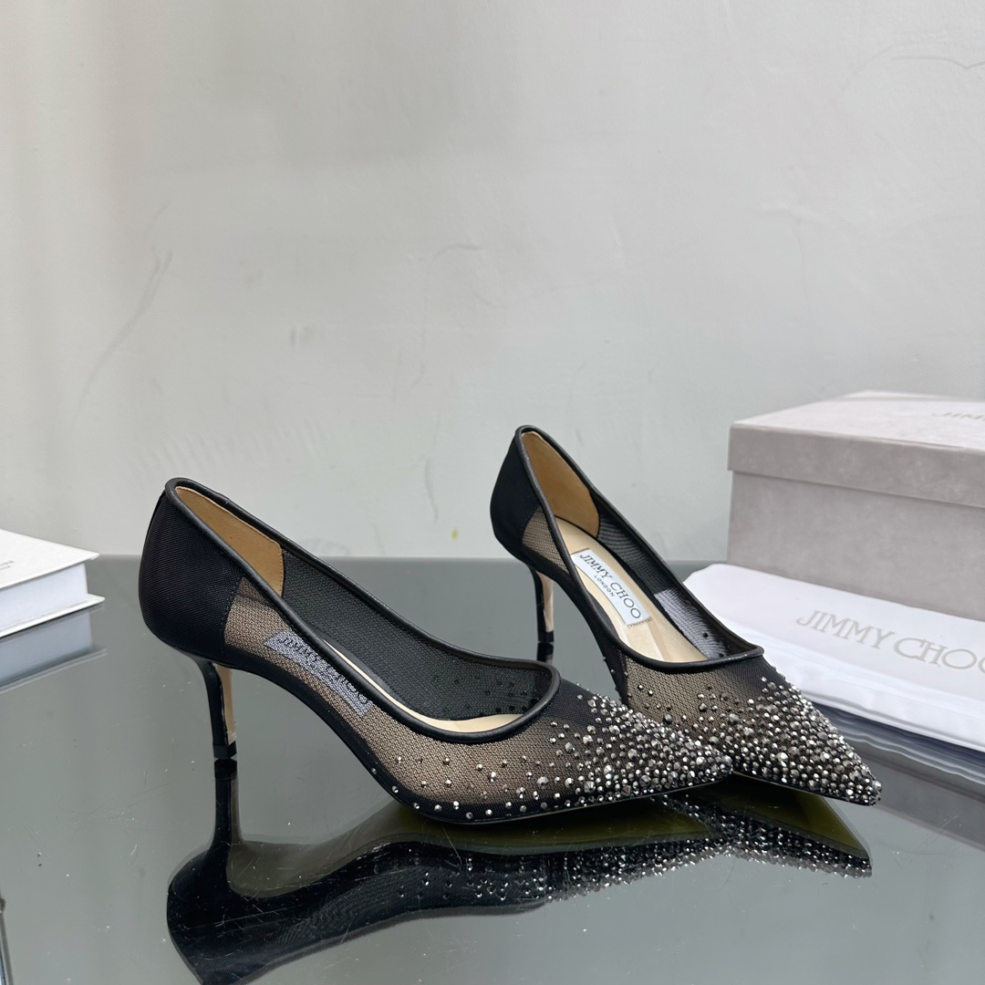 Jimmy Choo Saeda Crystal Anklet Sandals - KAIROO