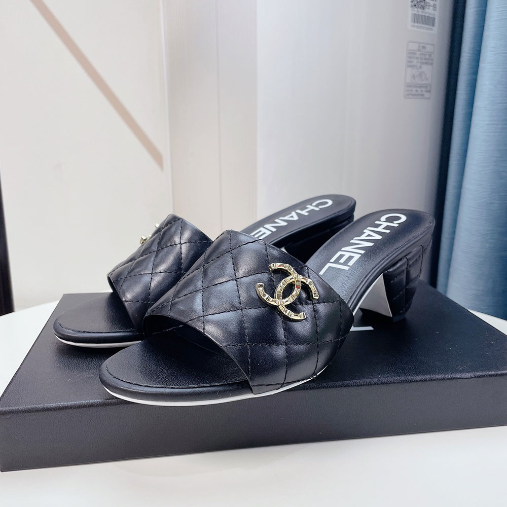 Chanel Classic Block Heel Sandals - KAIROO