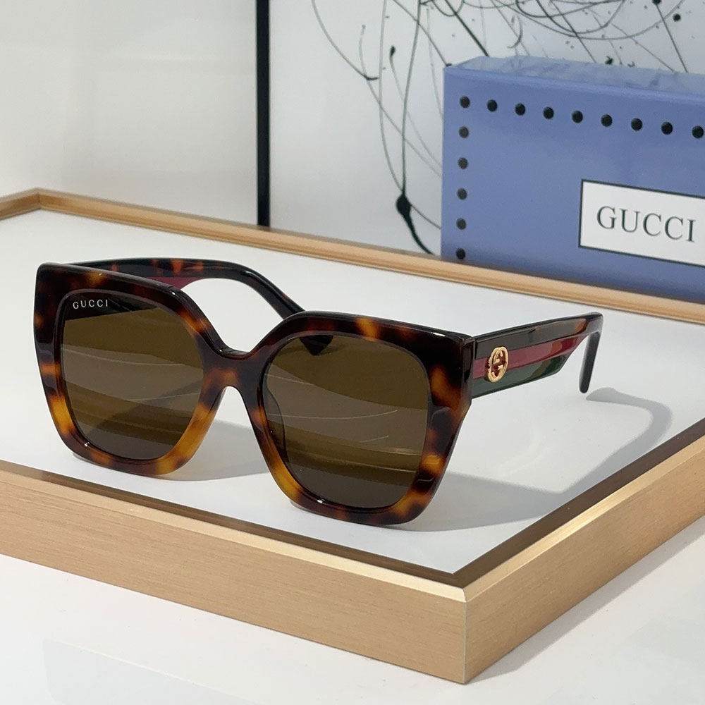 GUCCI Oversized Web Detail Square Sunglasses Top quality - KAIROO