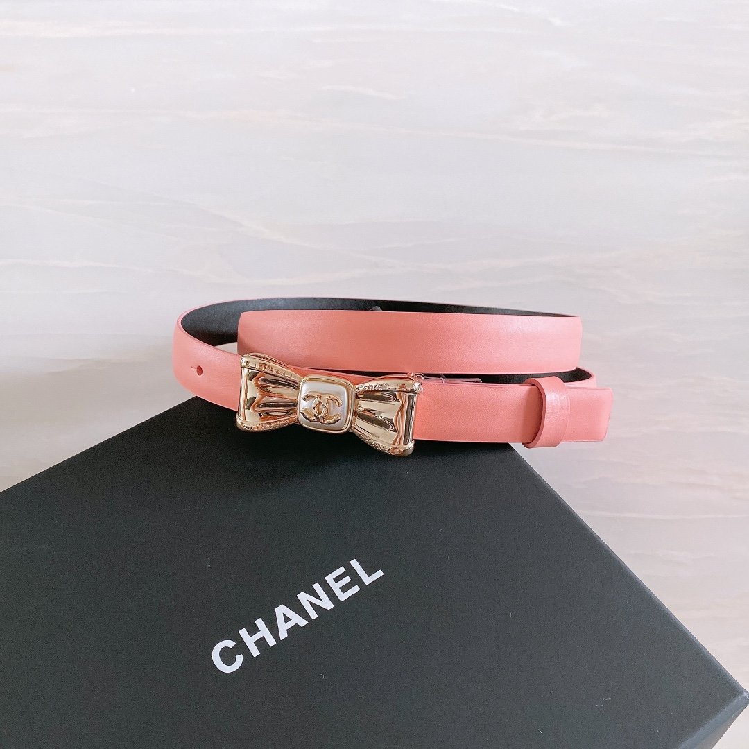 Chanel Belt With Ribbon Buckle Pink Women Belt 30MM - KAIROO