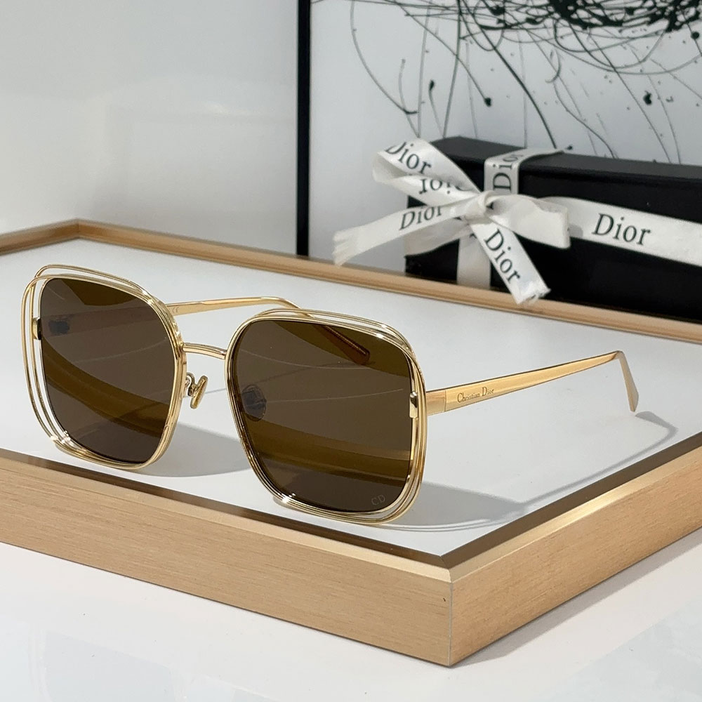 Dior Double-Layer Metal Square Frame Gradient Lens Sunglasses Top quality - KAIROO